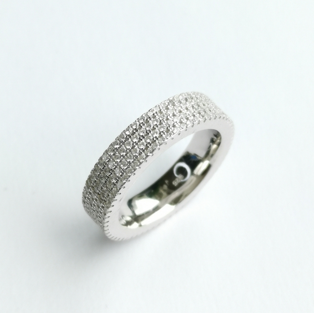Premium eternity band ring in CZ Sterling Silver size 6